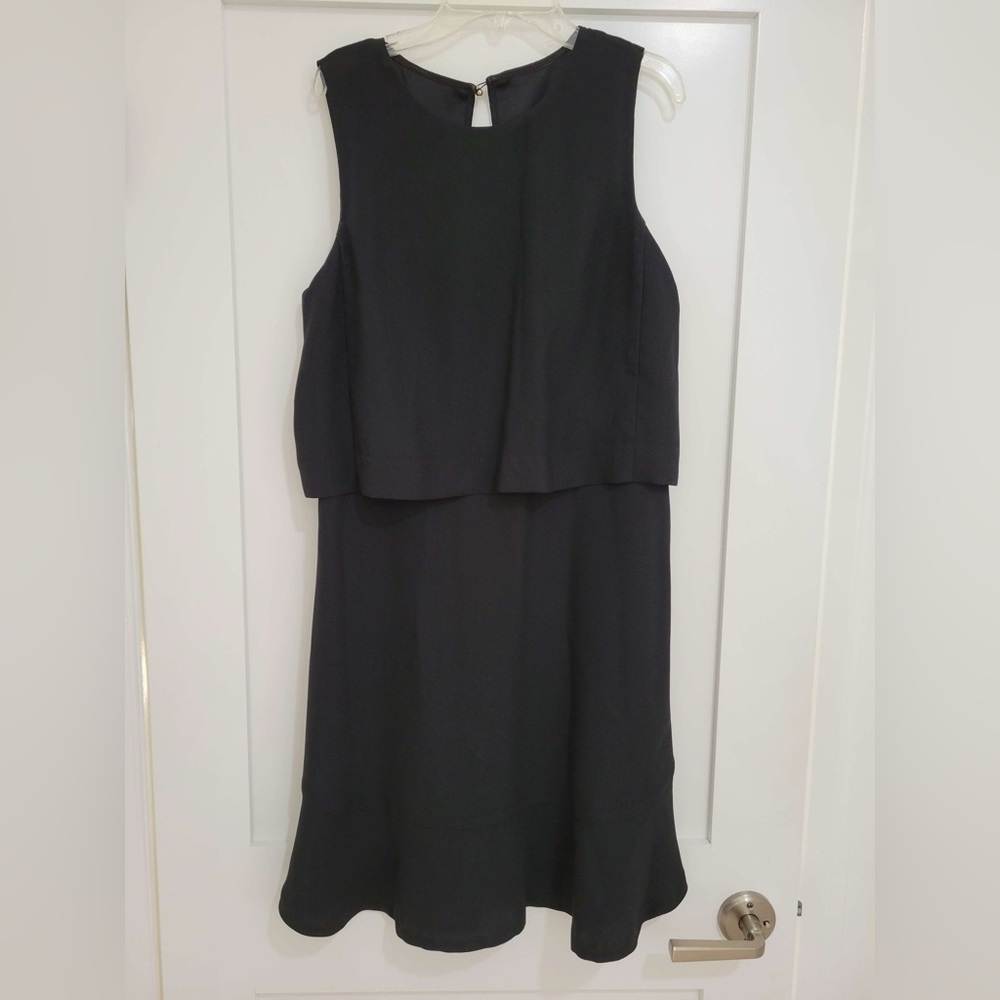 Banana Republic black sleeveless dress with built-in open back cropped top